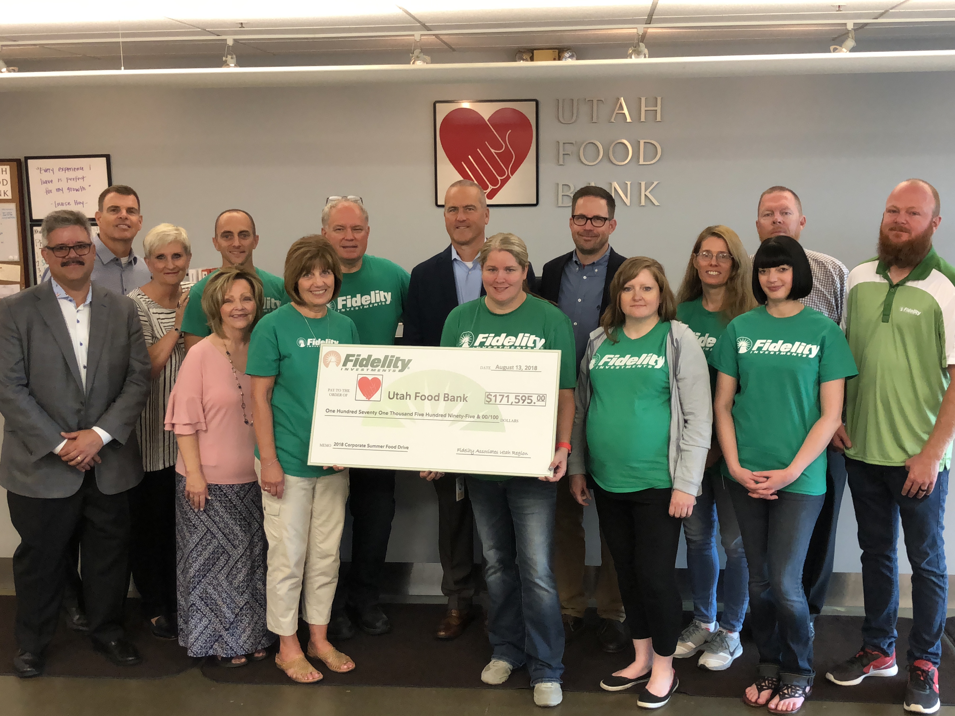 Fidelity Investments Employees Celebrate Silver Anniversary With $171,000  Donation! – Utah Food Bank